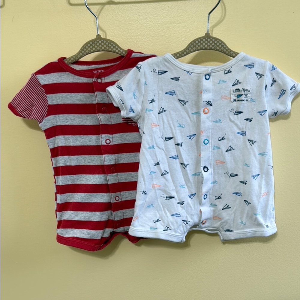 Red and White Striped Baby Onesie Set